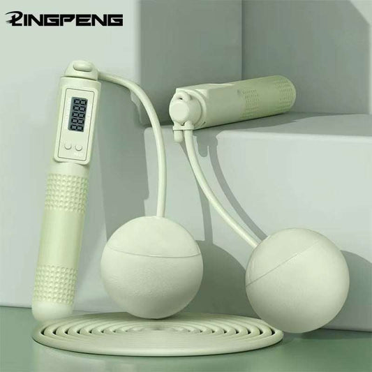 Smart jump rope with auto rep counter, cordless and steel wire modes for home cardio workouts