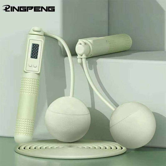 Smart jump rope with auto rep counter, cordless and steel wire modes for home cardio workouts