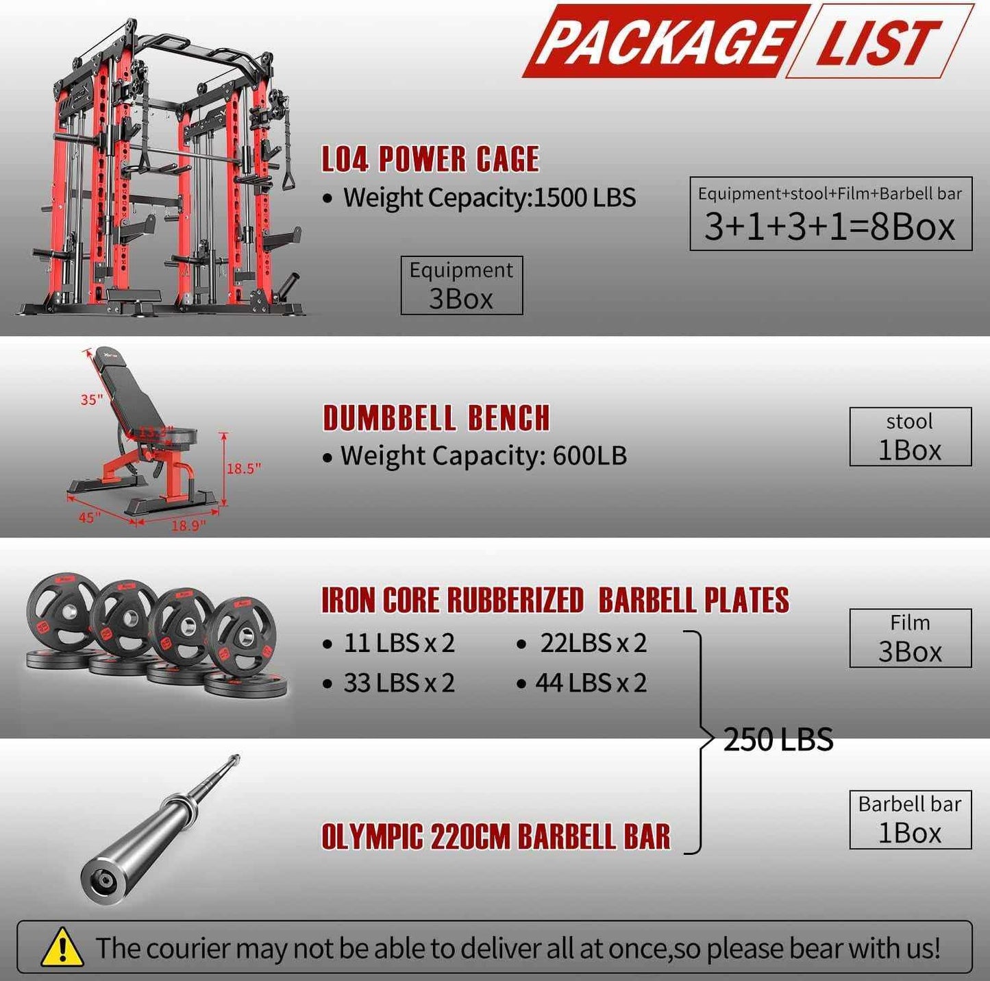 L04 Smith Machine full-body power cage with cable crossover and pull-up bar for home gym workouts