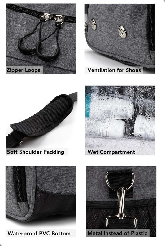 FITGRIFF Gym Bag in black with shoe and wet compartments for travel and workout