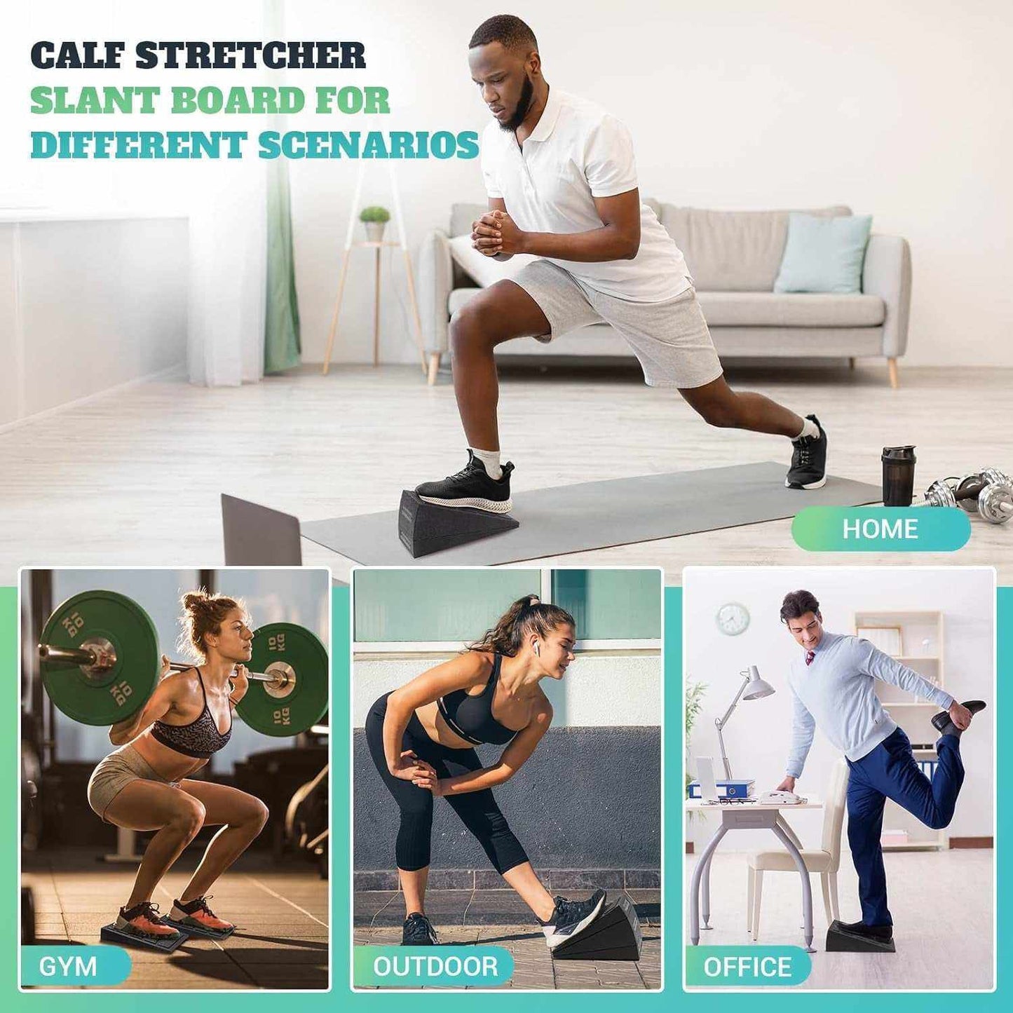 Slant Board for Calf Stretching, 5 Adjustable Angles Incline Board for Squat Wedge, 480 Lbs Weight Capacity Calf Stretch Yoga Foam Wedge for Exercise, Squat, Ankle Mobility & Physical Therapy