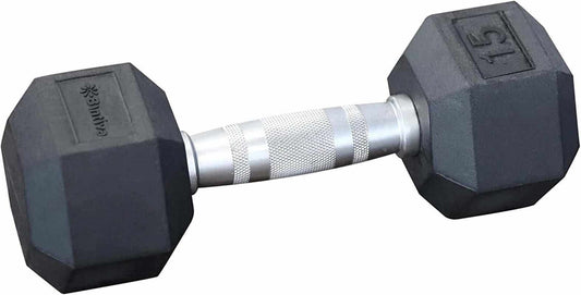 Rubber coated hex dumbbells with non-slip grip for home gym workouts