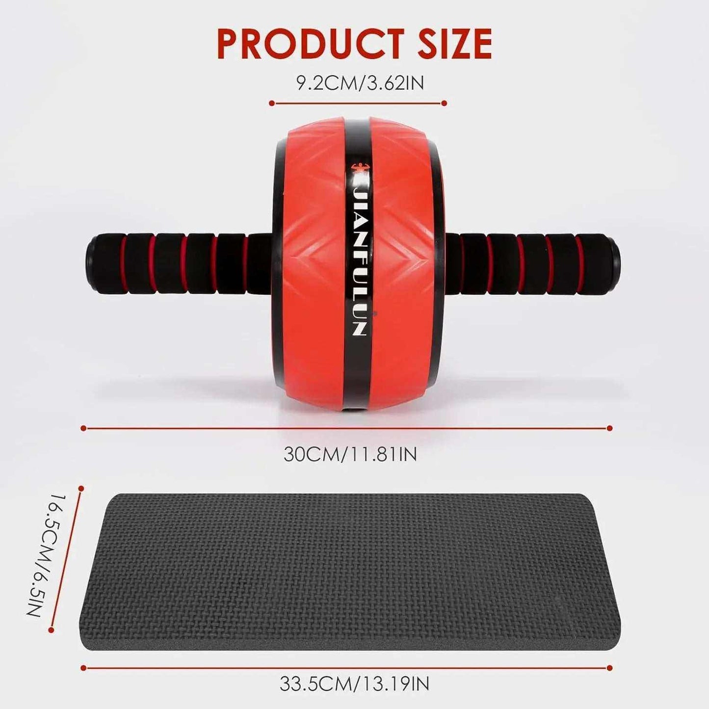 Dual-Wheel Ab Roller with ergonomic handles and cushioned knee pad for stable core workouts