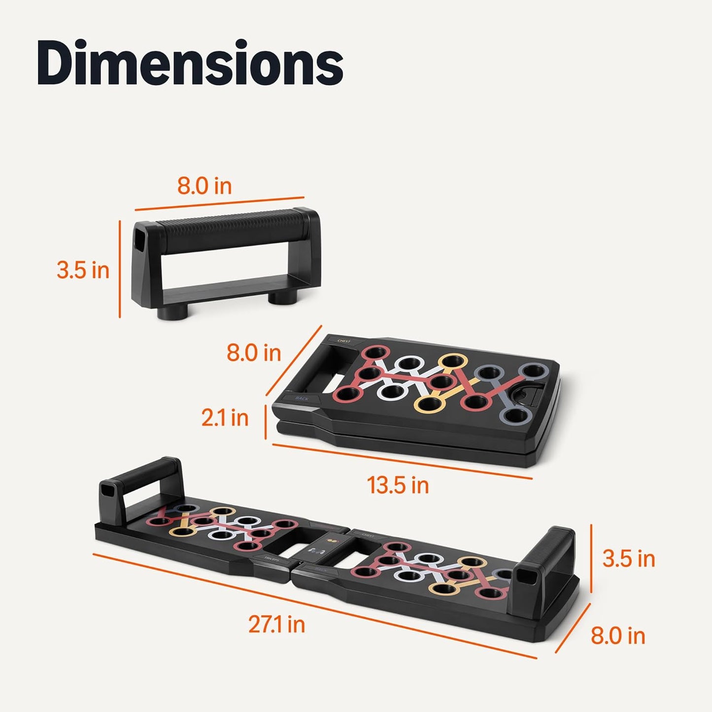 Push up Board, Black, 24-In-1 – Multi-Position Training System for Upper Body Strength & Muscle Building – Portable Home Gym Equipment