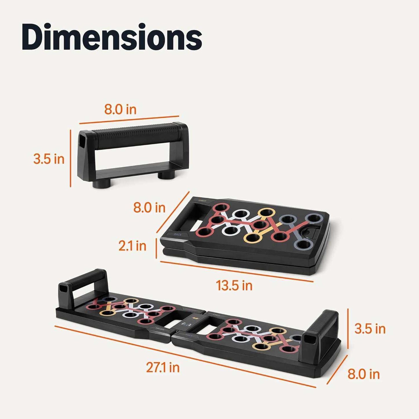 Push up Board, Black, 24-In-1 – Multi-Position Training System for Upper Body Strength & Muscle Building – Portable Home Gym Equipment