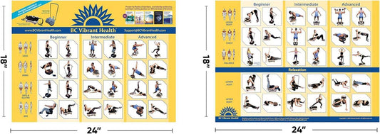 Vibration Plate Exercise Poster full body workout chart 36x24 inches for home gym