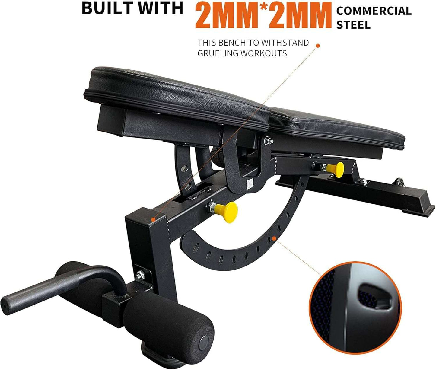 Vitelle Weight Bench with adjustable multi-angle bench and 66 lb cast iron dumbbell set for home strength training