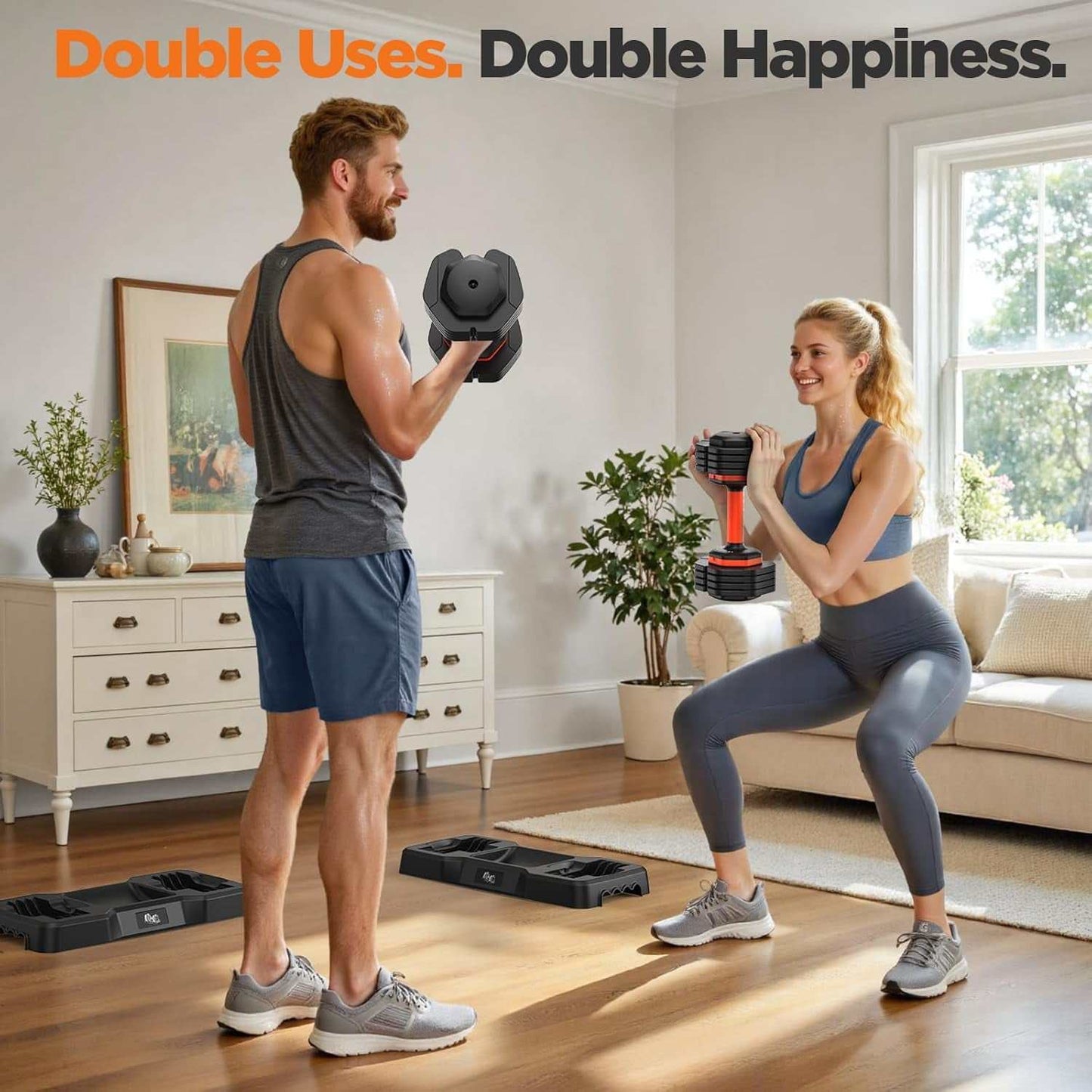 2026 FDB2 Updated Adjustable Dumbbell Set of 2, 110Lbs/50Lbs Weights Dumbbell Set with Storage Box, 25Lbs/55Lbs Adjustable Weights with Anti-Slip Silicone Grip, Weight Set for Home Gym Suit Both Men and Women