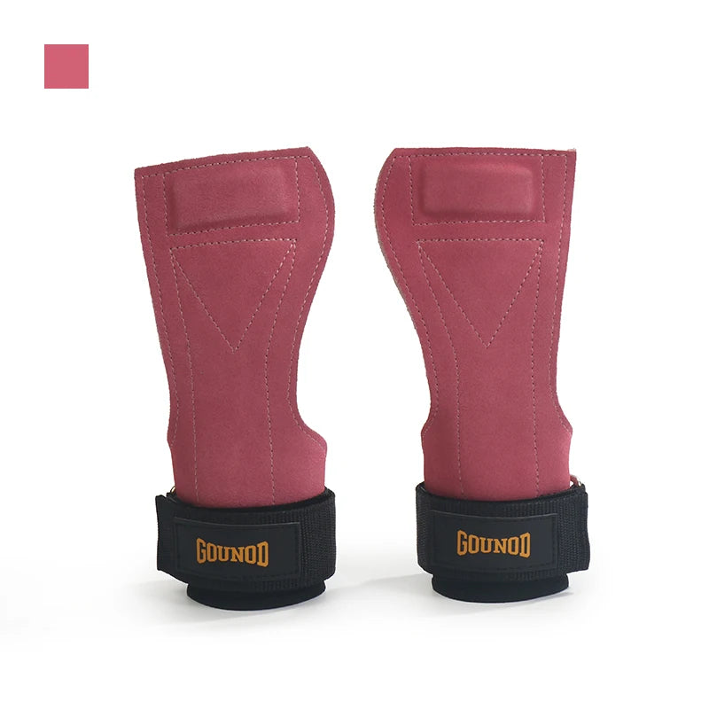 Gym Grips for Men Women Cowhide Palm Guards Weightlifting Fitness Workout Gloves Grips with Wrist Wraps Training Equipment