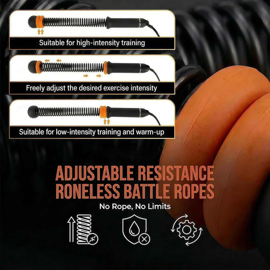 Cordless Weighted Battle Ropes (1 Pair) – Portable Ropeless Battle Rope Set for Home Workouts