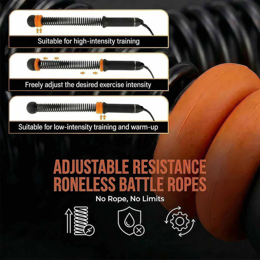 Cordless Weighted Battle Ropes (1 Pair) – Portable Ropeless Battle Rope Set for Home Workouts