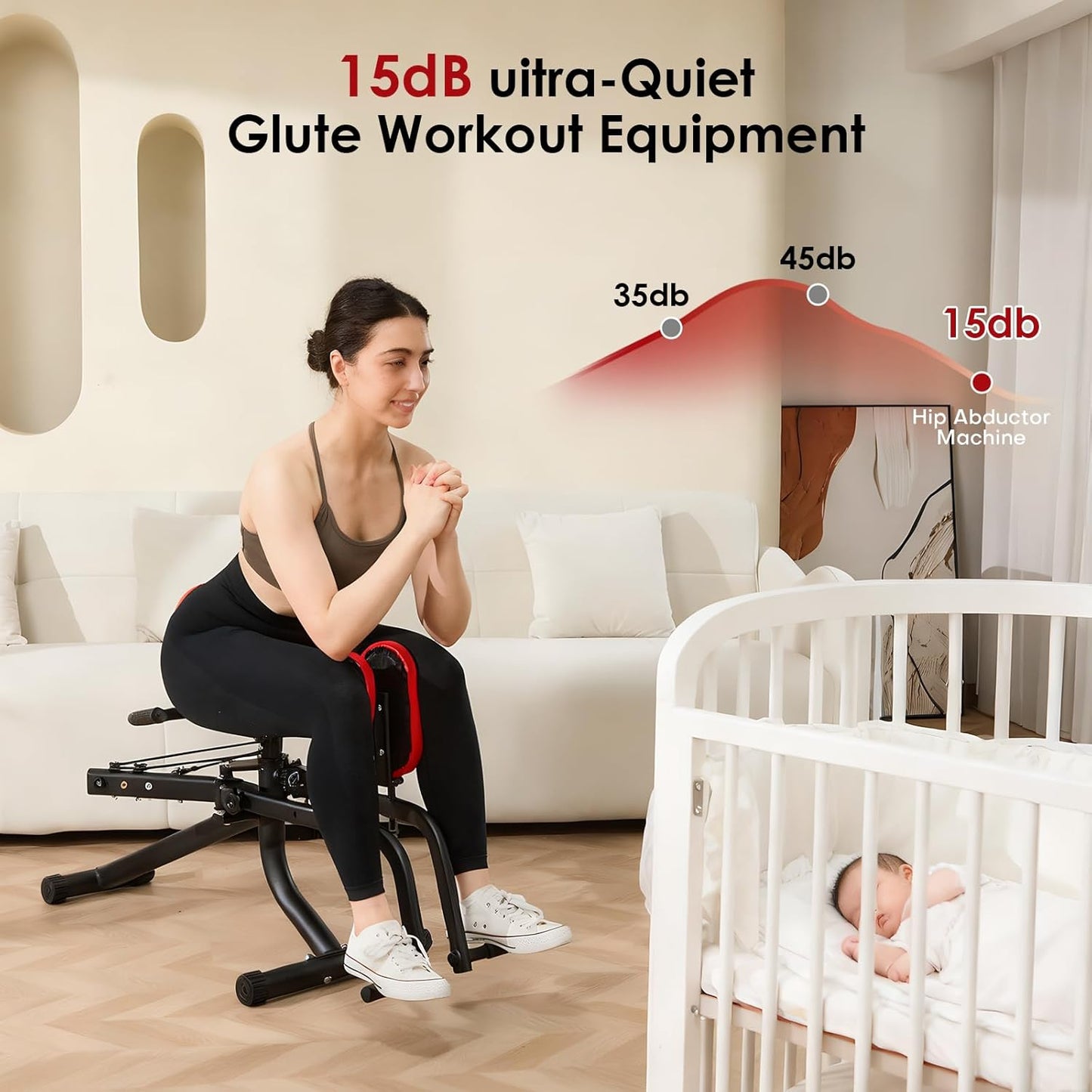 Hip Abductor Adductor Machine for Home Gym, Inner and Outer Thigh and Glute Workout System