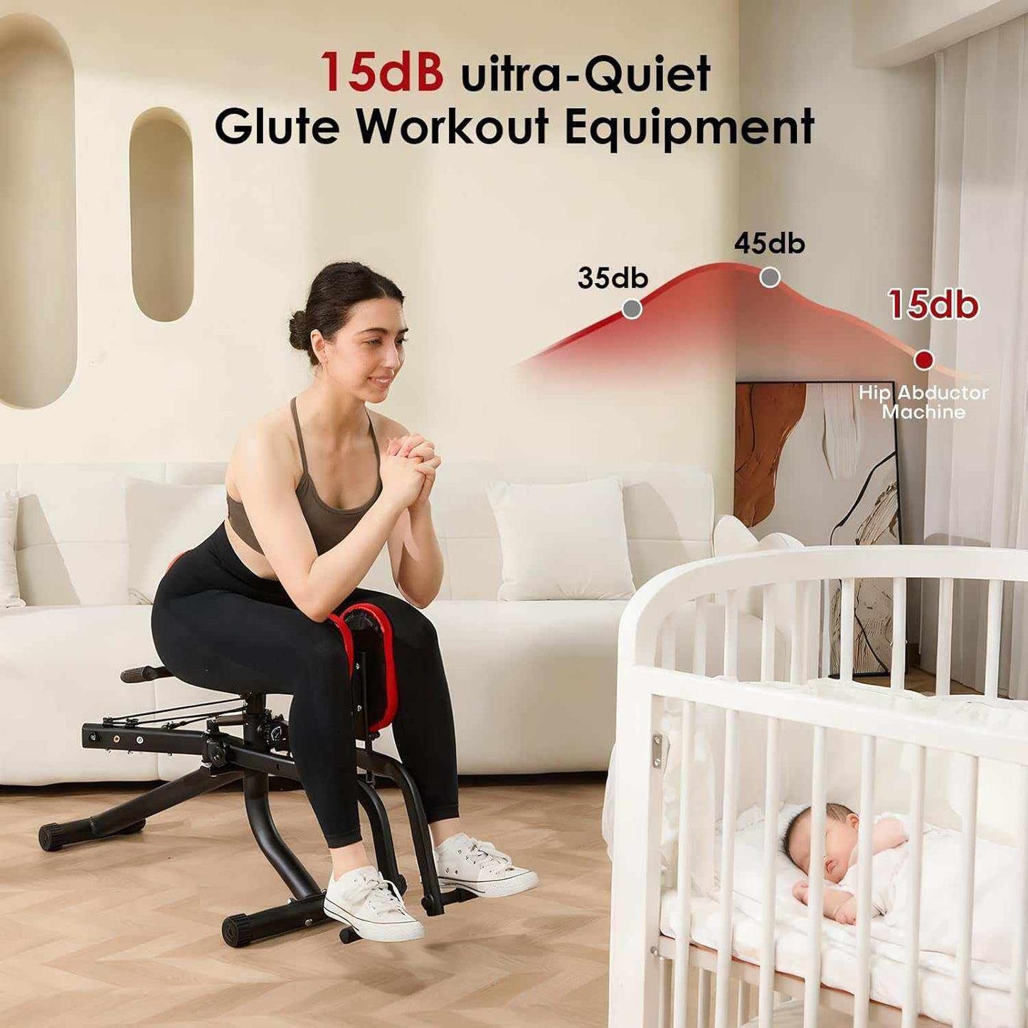 Vitelle Home Gym Hip Abductor & Adductor Machine for inner and outer thigh workout with adjustable resistance and ergonomic design