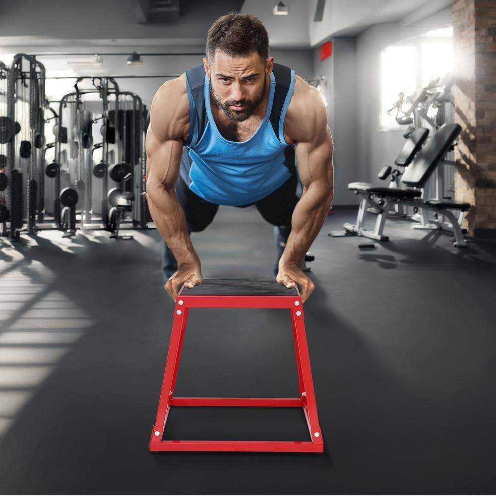 Plyometric Jump Box, 18 In. Plyo Box, Steel Plyometric Platform and Jumping Agility Box, Anti-Slip Fitness Exercise Box