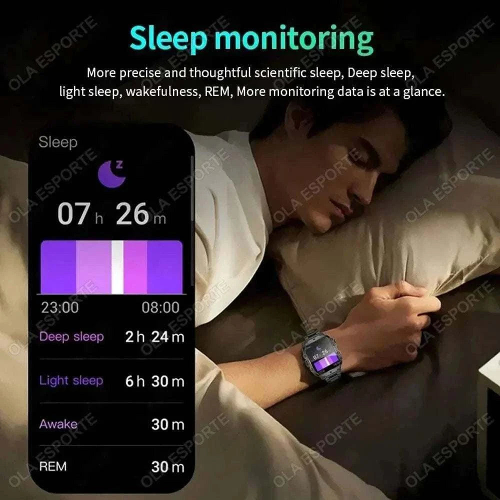 Men's Smartwatch 2025 with Bluetooth calling, built-in flashlight, fitness tracking, and IP68 waterproof design