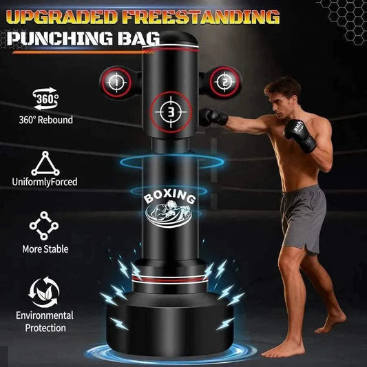 Boxing Bag with Stand for Adult Teens, 70 Freestanding Punching Bag with Boxing Gloves, Men Women Standing Kickboxing Bag, Kickb
