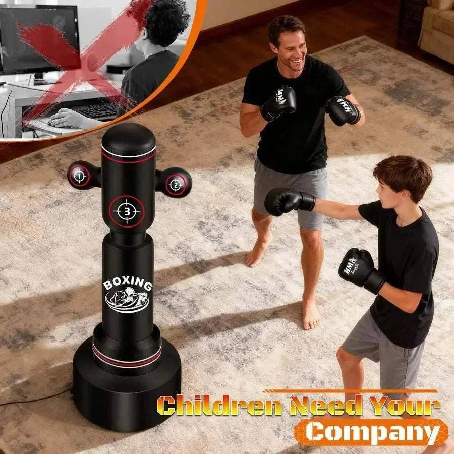 Boxing Bag with Stand for Adult Teens, 70 Freestanding Punching Bag with Boxing Gloves, Men Women Standing Kickboxing Bag, Kickb