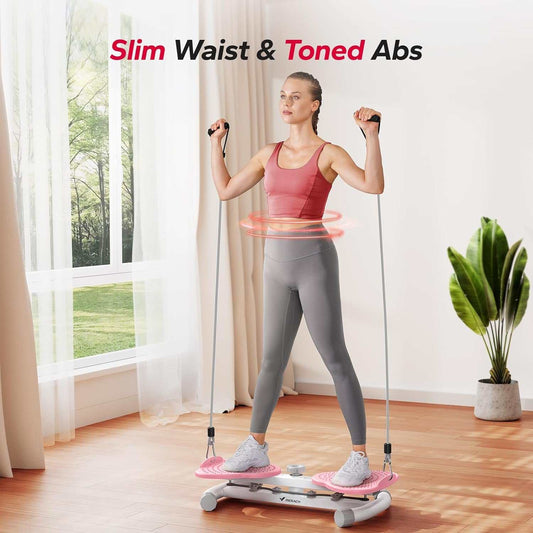 Waist Twister Machine Exercise, Ab Twist Board with 300 Lbs Weight Capacity, Abs Workout for Slim Waist and Core Ab Exercise, Noiseless Home Gym Equipment for Women Men