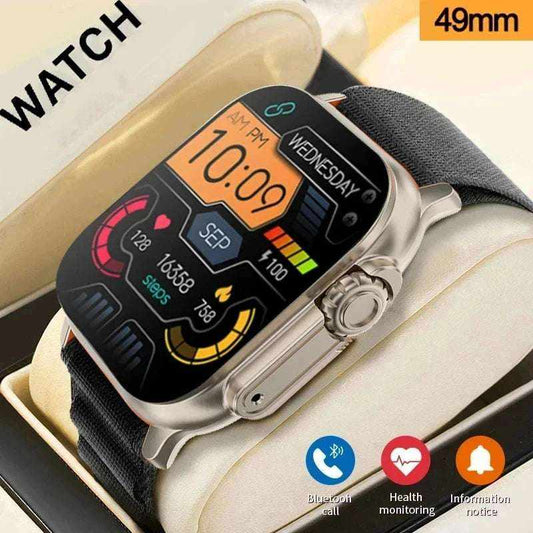 2026 New Men Smart Watch 2.01 Inch HD Screen Bluetooth Call Health Fitness Tracker Multi Sport Mode Smartwatch for Android IOS