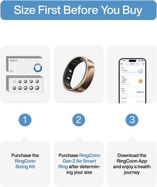 Gen 2 Air, Ultra-Thin AI Smart Ring, 10-Day Battery Life, Fitness/Sleep/Stress/Hr Tracker for Women&Men, No App Fee for Standard Features, Ios & Android Compatible (Size 10, Dune Gold)