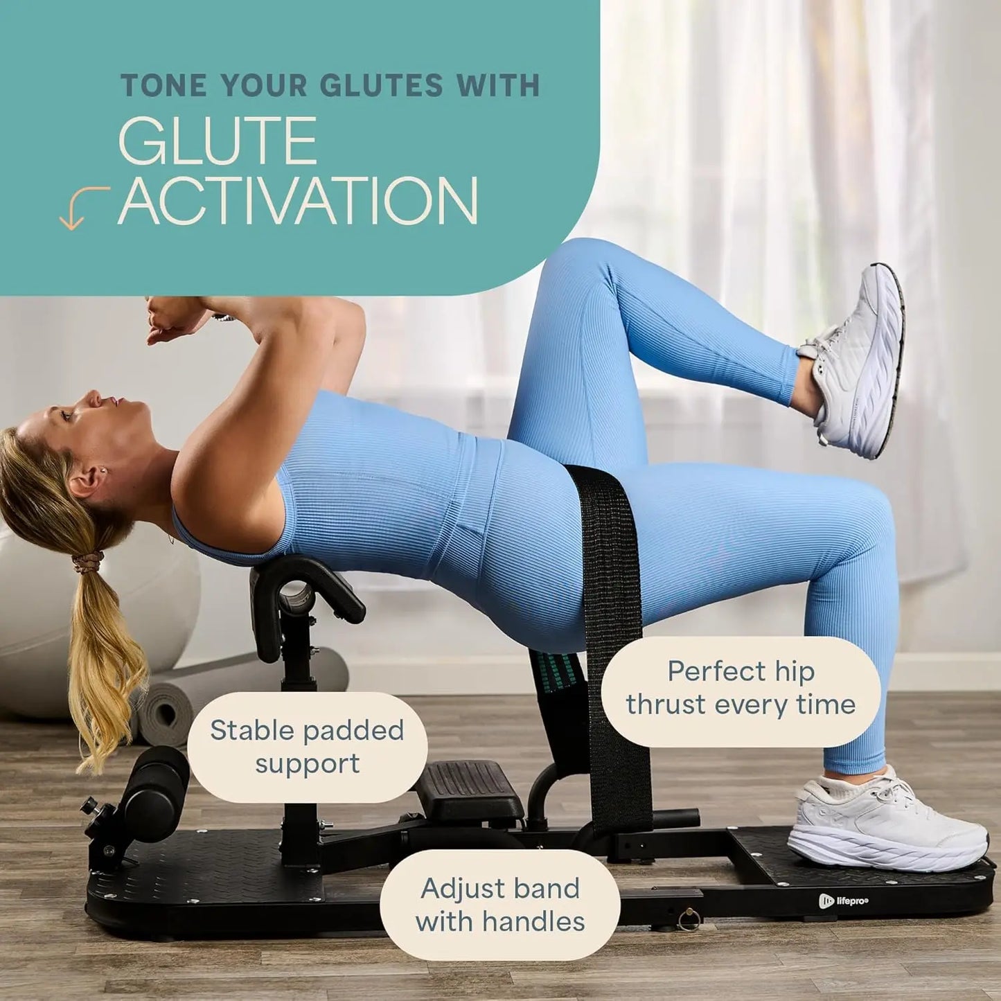 Lifepro GluteBlast Hip Thrust Machine – Foldable Home Gym Station for Glutes & Lower Body