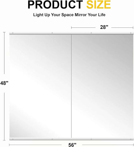 Home Gym Mirror for Wall, 48"X28"-2 PCS Full Length Workout Mirrors, Tempered Glass, HD Reflection, Large Frameless Body Mirror for Home Gym, Garage, Yoga, Dance, Bedroom(Silver)