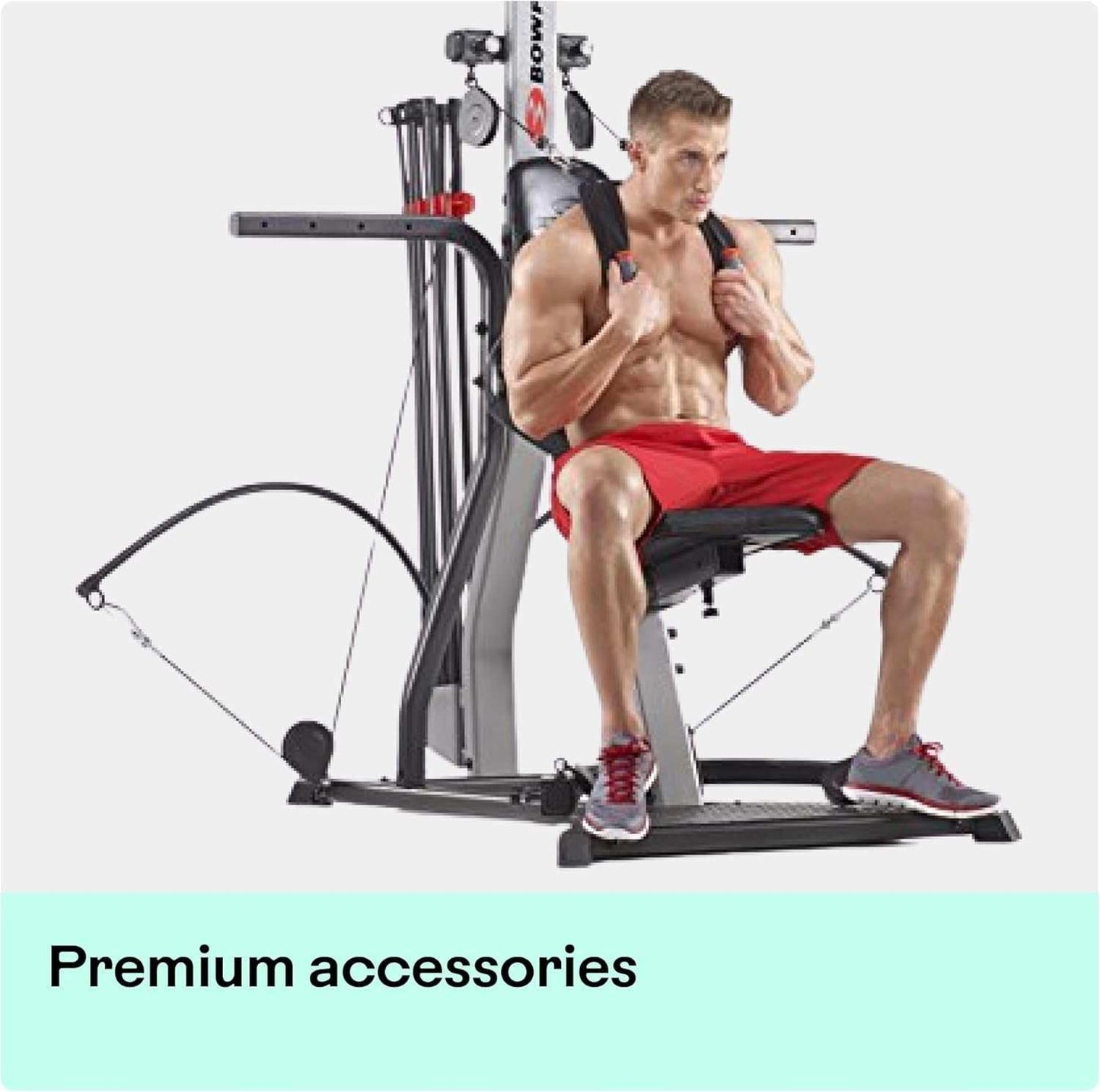 Bowflex Home Gym with 65+ exercises and 210 lb Power Rod resistance for full-body workouts