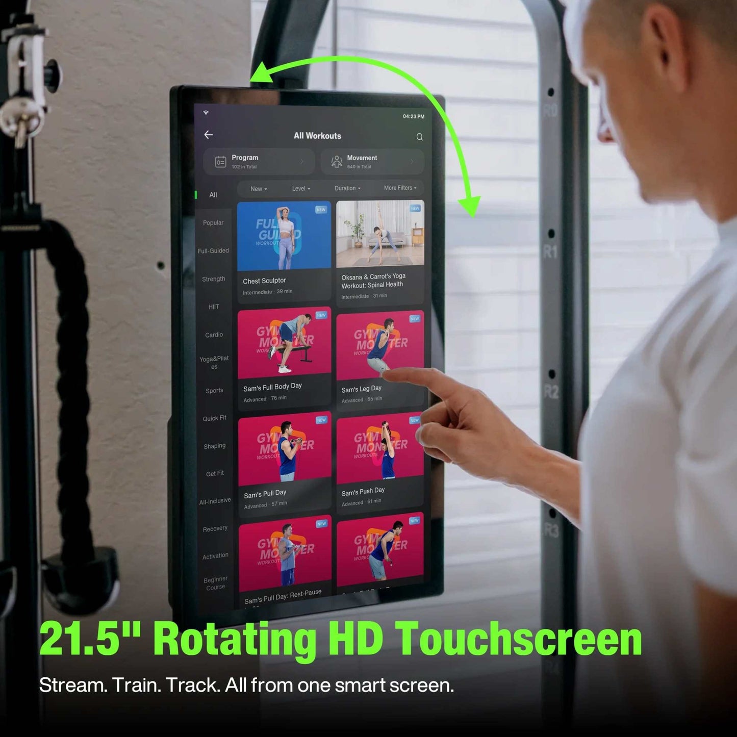 Vitelle Digital Resistance AI-powered home gym with sleek vertical design and touchscreen control