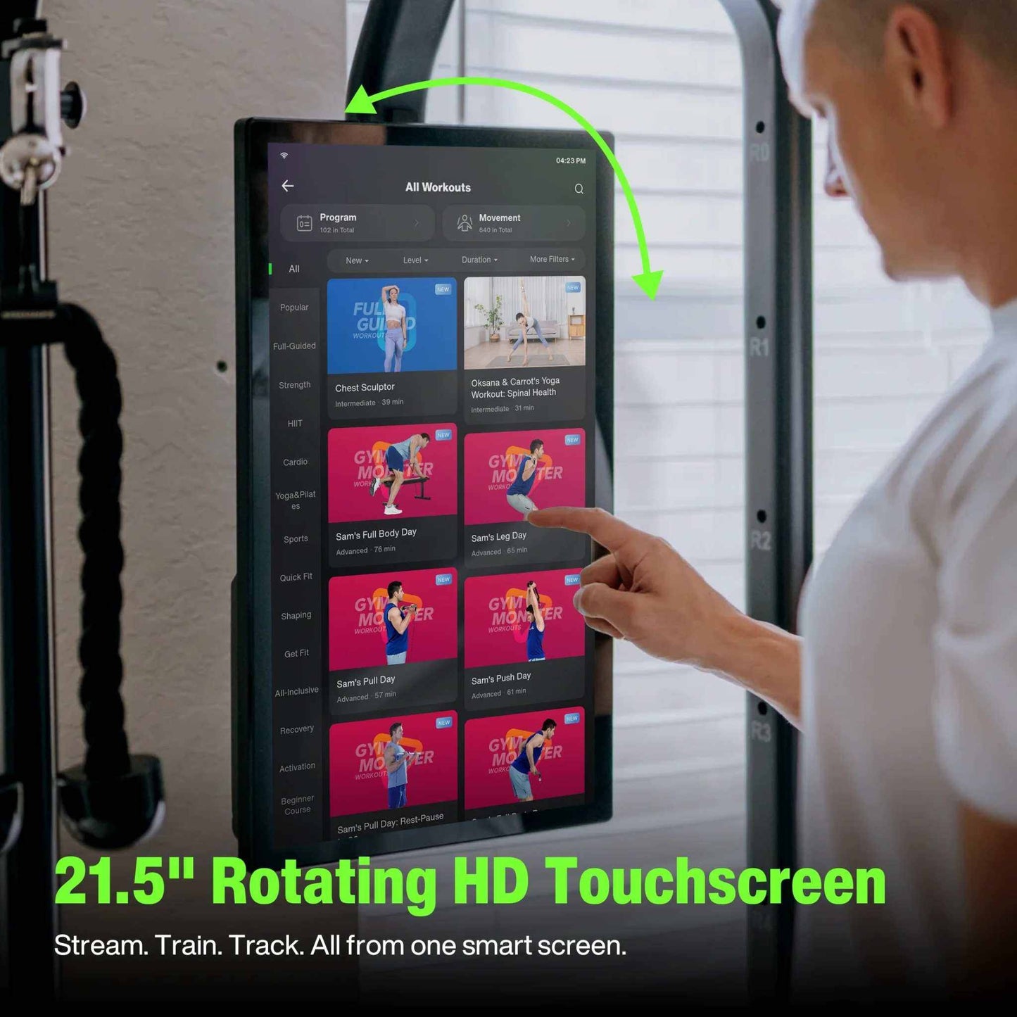 Vitelle Digital Resistance AI-powered home gym with sleek vertical design and touchscreen control