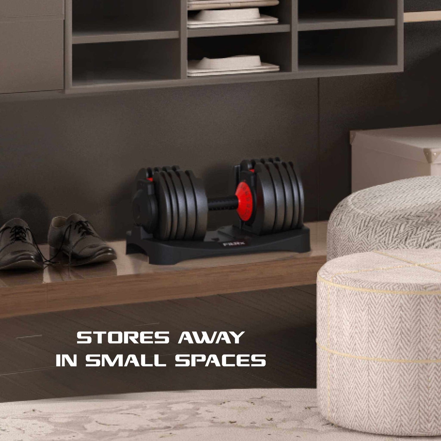 Smartbell XL, 90Lb Adjustable Dumbbell Set with Quick-Select Weights for Home Gym