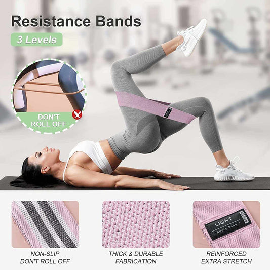 Booty Bands Set, Resistance Bands for Working Out, Exercise Bands for Women and Men Legs and Butt, Stretch Bands for Pilates, Yoga Starter Set