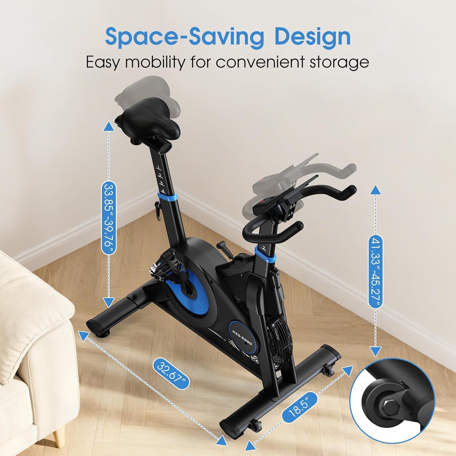 Exercise Bike, Magnetic & Air Resistance Indoor Bike, Stationary Bike for Home with Silent Belt Drive, Adjustable Resistance, App Compatible Cycling Bike with LCD Monitor, 350Lbs Capacity Workout Bike