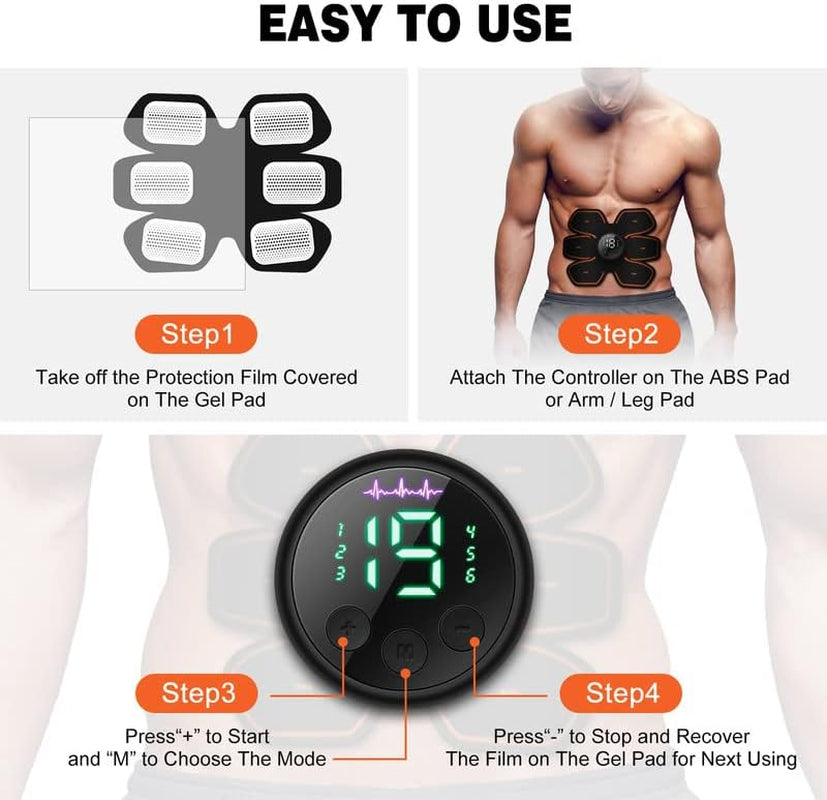 Cepignoly Joinpital ABS Stimulator Workout Equipment, Ab Machine USB Rechargeable Gear for Abdomen/Arm/Leg, Strength Training Equipment for Men and Women