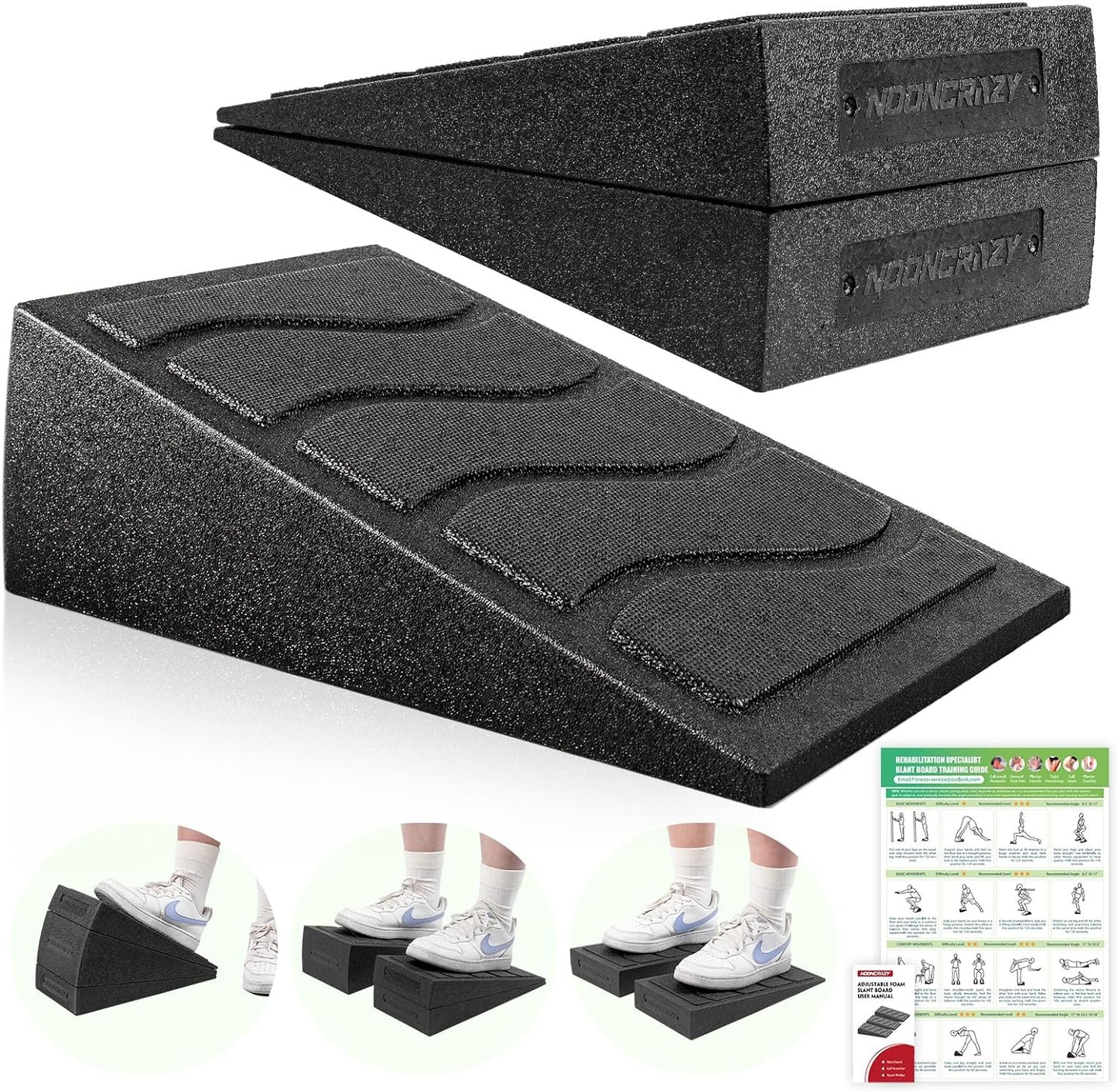 Slant Board for Calf Stretching, 5 Adjustable Angles Incline Board for Squat Wedge, 480 Lbs Weight Capacity Calf Stretch Yoga Foam Wedge for Exercise, Squat, Ankle Mobility & Physical Therapy
