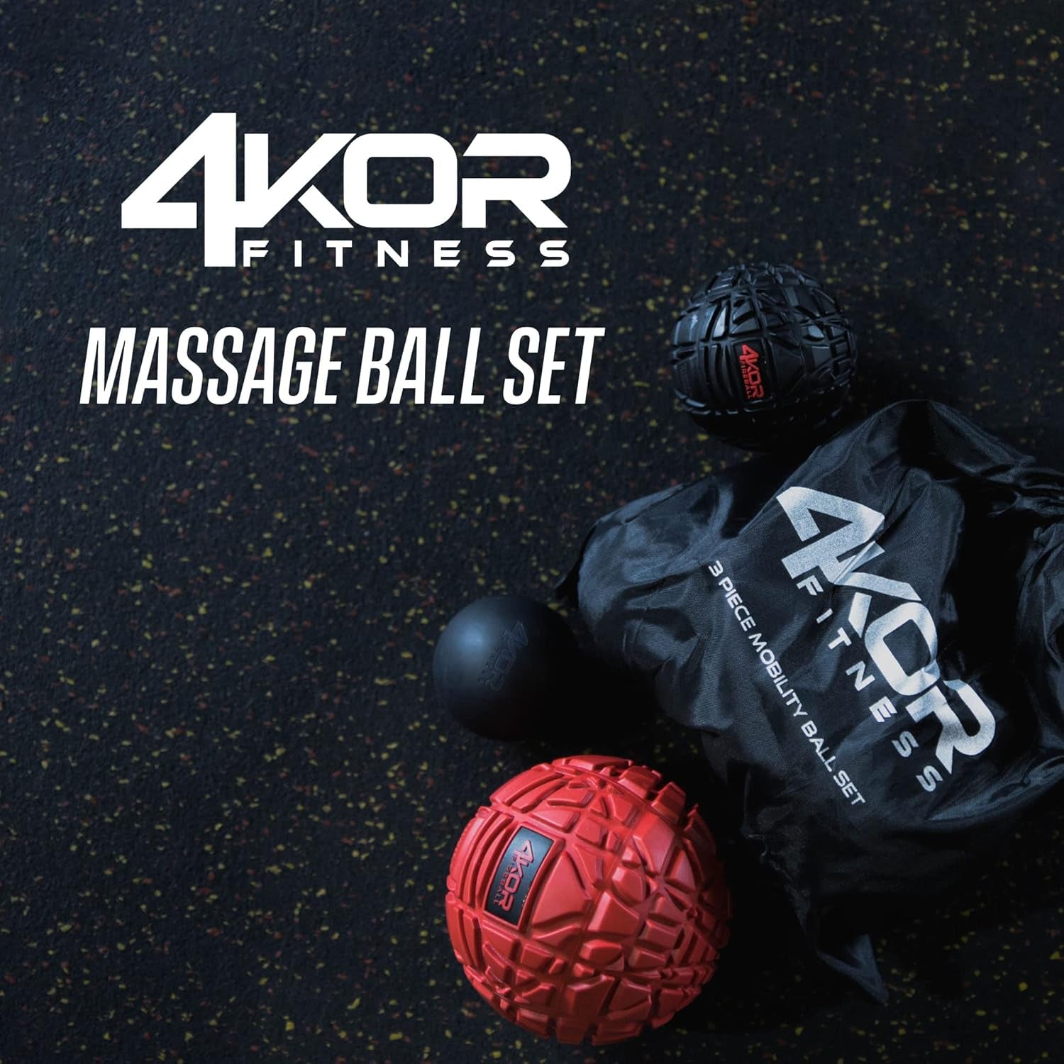 4KOR Massage Balls for Trigger Point Therapy - Myofascial Release Ball - Muscle Relief for Back, Neck, Shoulder, Foot Pain - Fitness Massage Balls for Mobility - Deep Tissue Release Ball