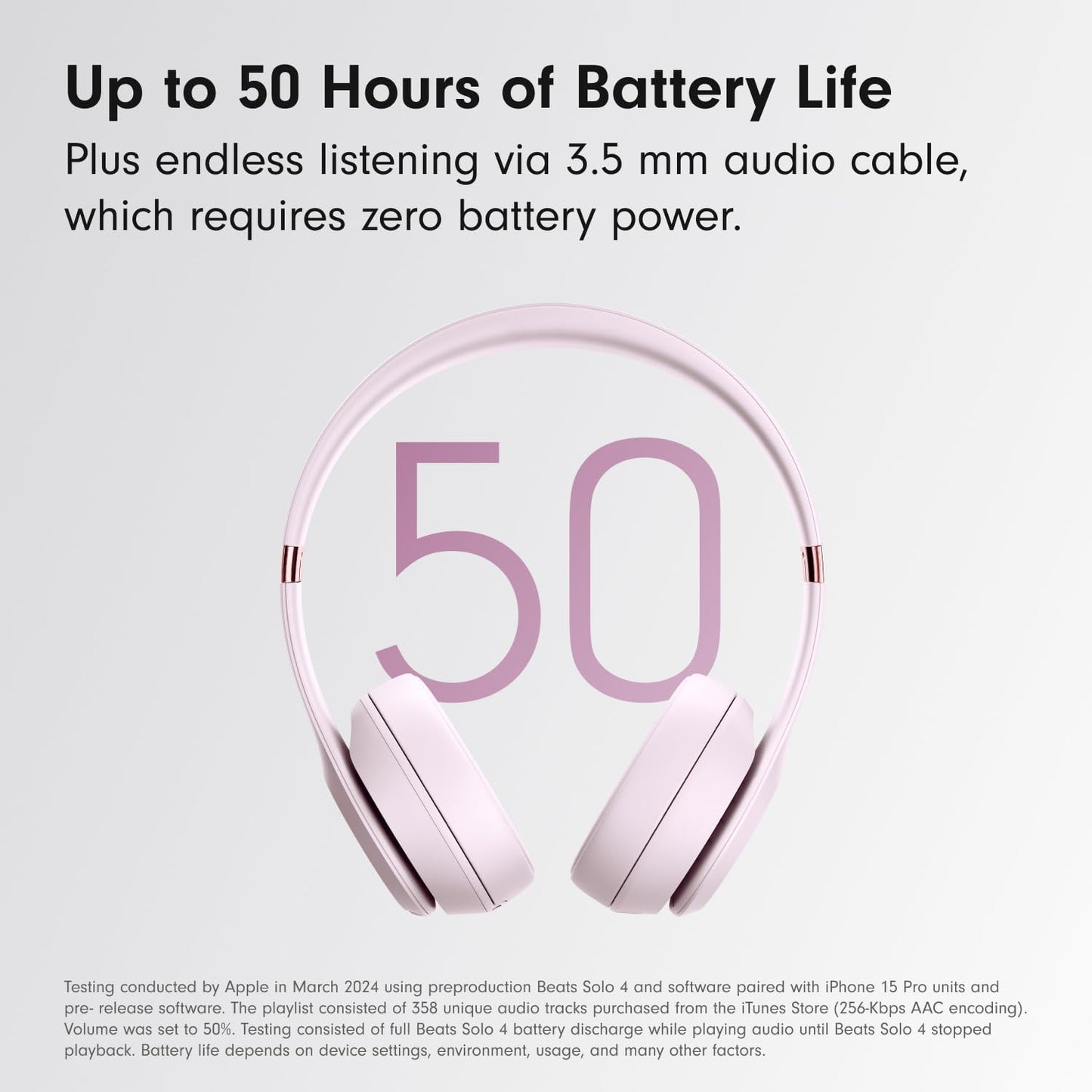 Solo 4 Wireless On-Ear Bluetooth Headphones - Up to 50 Hours Battery Life, Ultra-Lightweight Comfort, Enhanced Sound Quality, Compatible with Apple and Android - Cloud Pink
