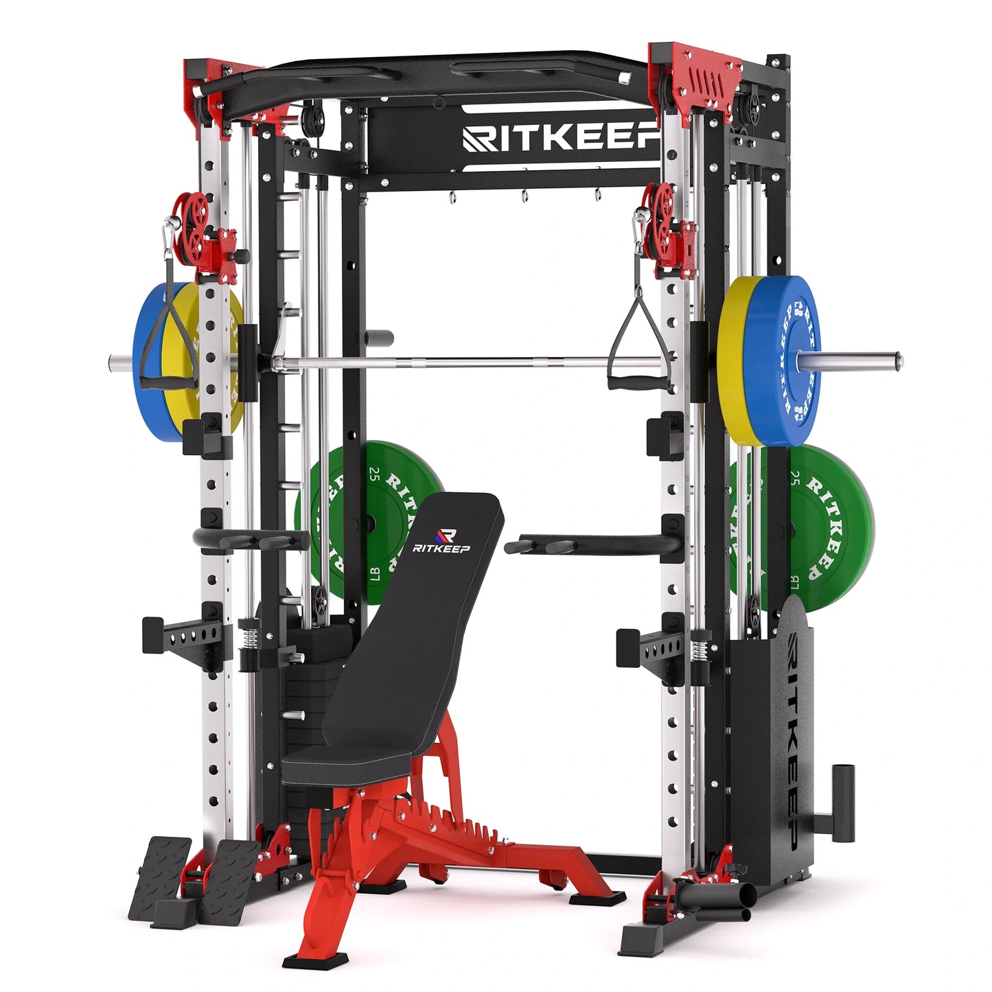 PMAX 5600 Smith Exercise Machine Trainer Pro Complete Home Gym Package
