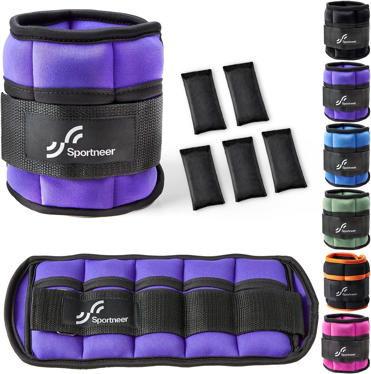Adjustable Ankle/Wrist Weights for Men Women Kids, Weighted Leg & Cuff Strength Training for Yoga Walking Running Aerobics Gym Fitness Physical Therapy