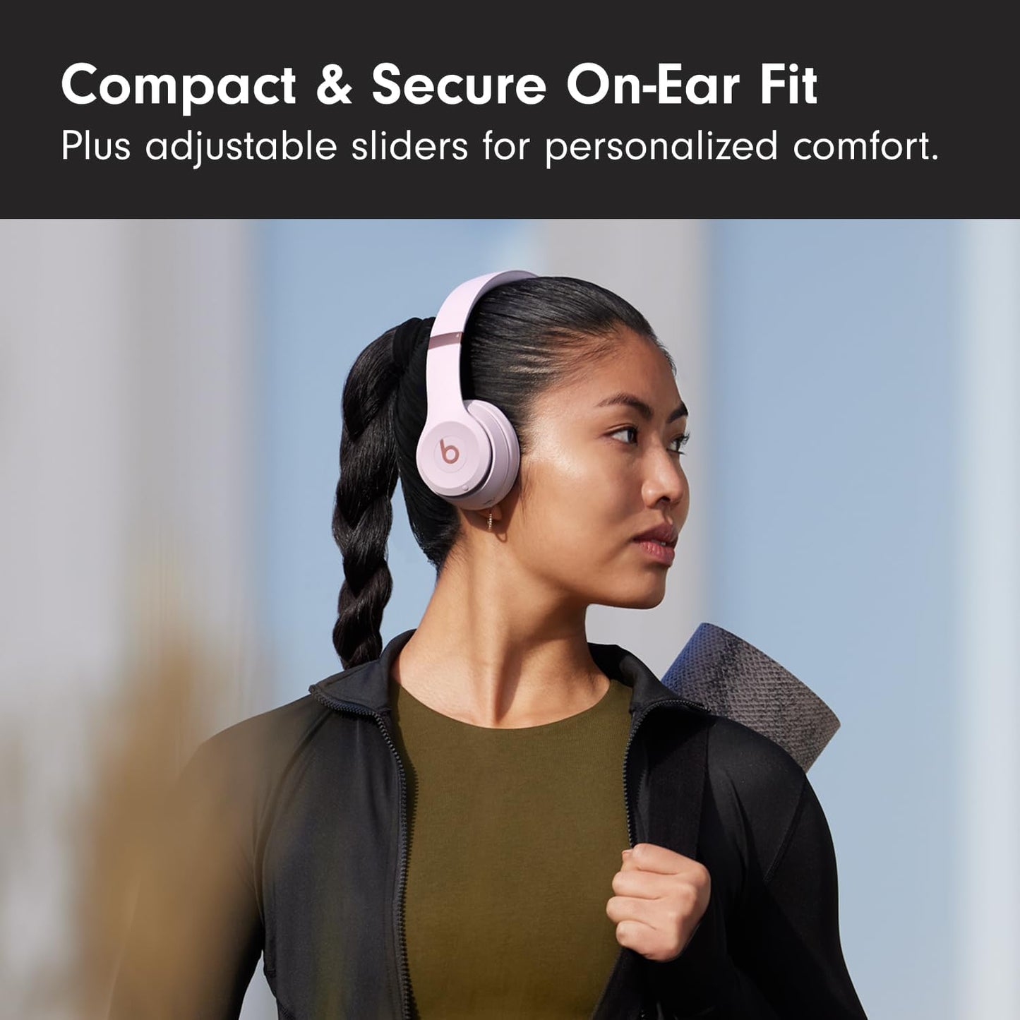 Solo 4 Wireless On-Ear Bluetooth Headphones - Up to 50 Hours Battery Life, Ultra-Lightweight Comfort, Enhanced Sound Quality, Compatible with Apple and Android - Cloud Pink