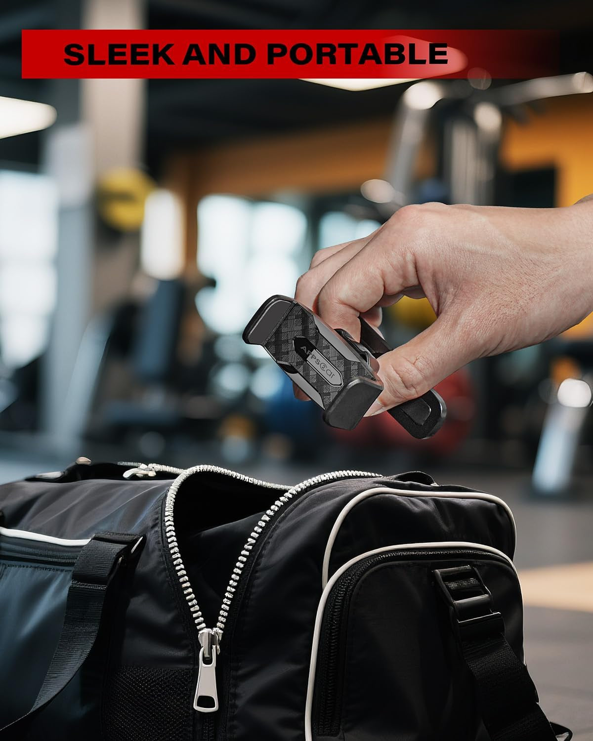 Magnetic Phone Holder for Gym, Alloy Base and Joint for Strong Hold, 360° Adjustable, Compatible with 4.7-6.5 Inch Iphone & Android Phones, Secure Workout Equipment Accessory for Men Women