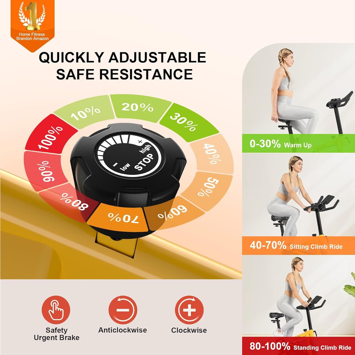 Exercise Bikes for Home,Indoor Cycling Bike with Adjustable Friction,Brake Pad Resistance Silent Belt Drive,330Lbs Weight Capacity &Upgraded Version Seat for Home Cardio&Weight Loss