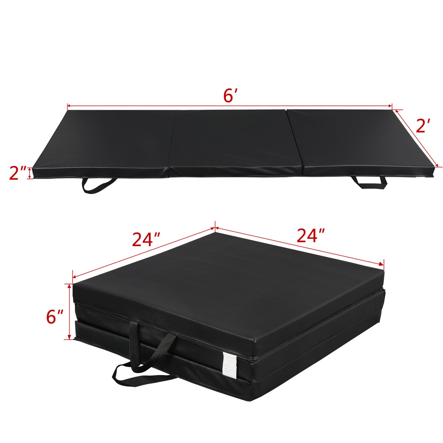 6' X 2' Folding Mat Thick Foam Fitness Exercise Gymnastics Panel Gym Workout Mat