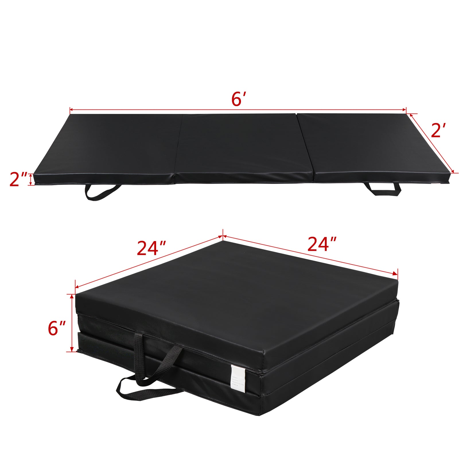 6' X 2' Folding Mat Thick Foam Fitness Exercise Gymnastics Panel Gym Workout Mat