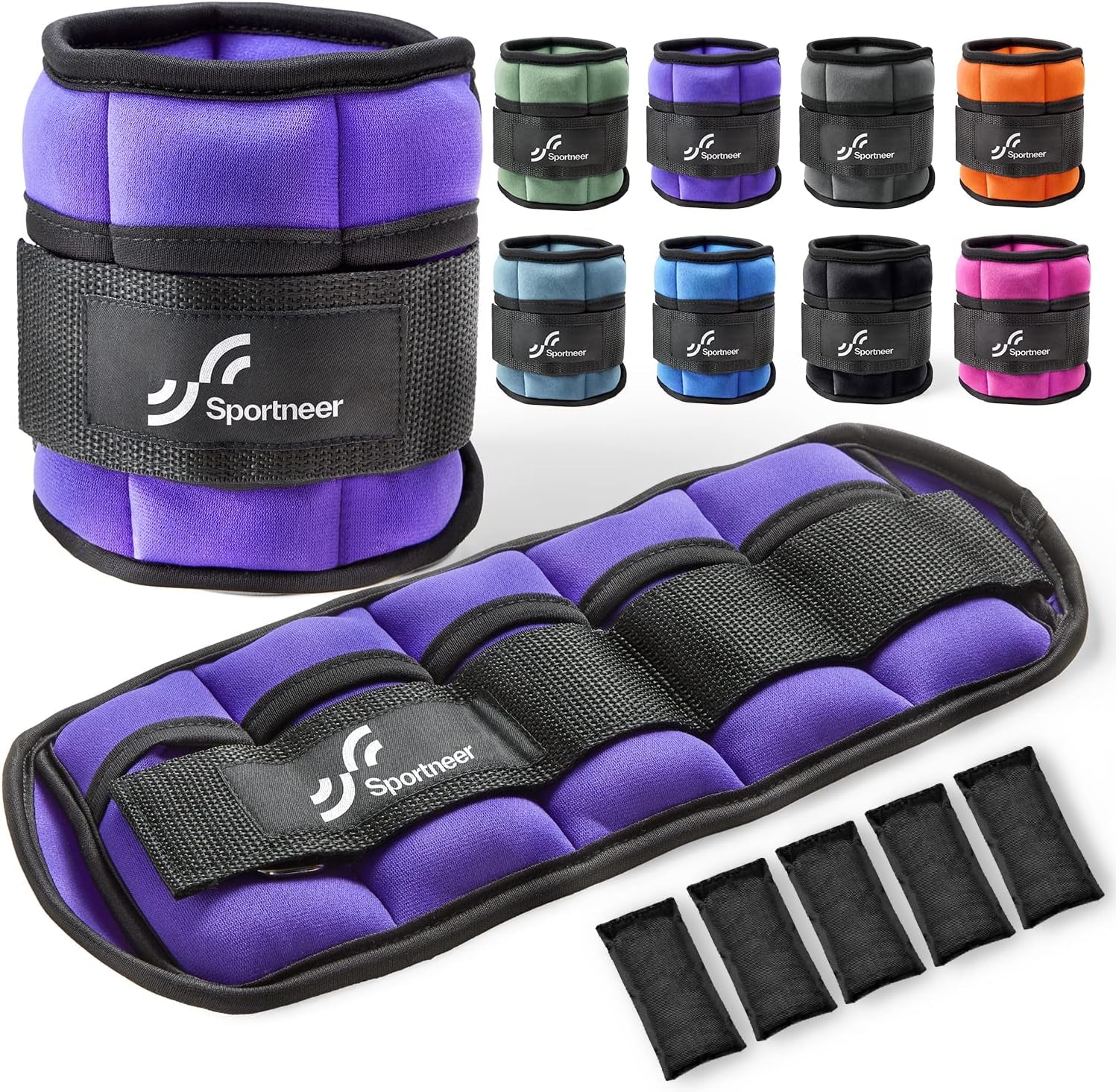Adjustable Ankle/Wrist Weights for Men Women Kids, Weighted Leg & Cuff Strength Training for Yoga Walking Running Aerobics Gym Fitness Physical Therapy