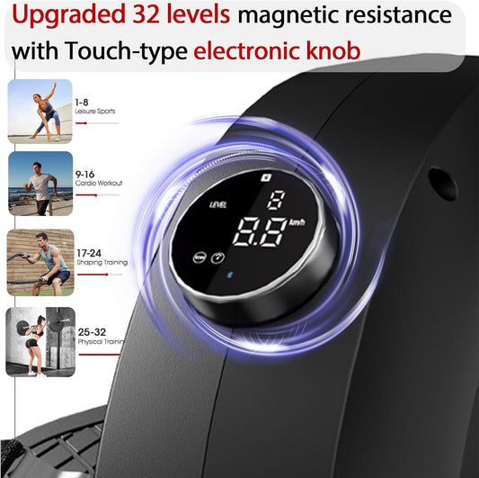 Rowing Machine, Magnetic Rowing Machine for Home, Upgraded 32-Levels Quiet Resistance with Smart Electronic Knob, 350 LBS Weight Capacity, Compact Rower Machine Easy Assembly, App Supported