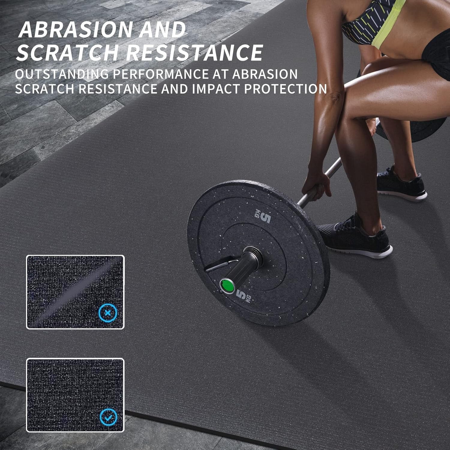 Extra Large Exercise Mat for Home Gym, 8'X4.5'/7'X4.5'/6'X4.5'(7Mm) Workout Mats for Gym Flooring, Non-Slip, Extra Thick Durable Cardio Mat, Ideal for Plyo, Weights, MMA, Jump Rope -Shoe Friendly