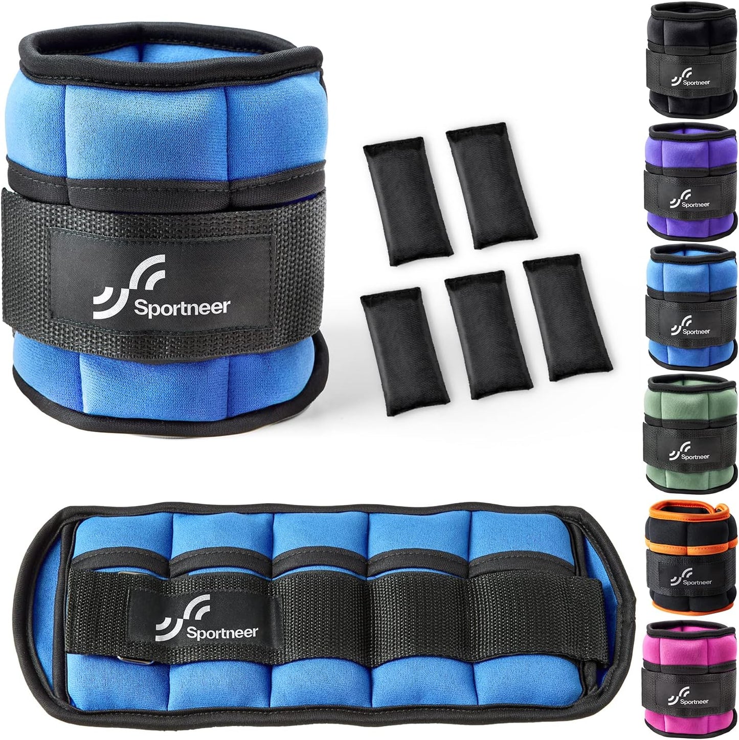 Adjustable Ankle/Wrist Weights for Men Women Kids, Weighted Leg & Cuff Strength Training for Yoga Walking Running Aerobics Gym Fitness Physical Therapy