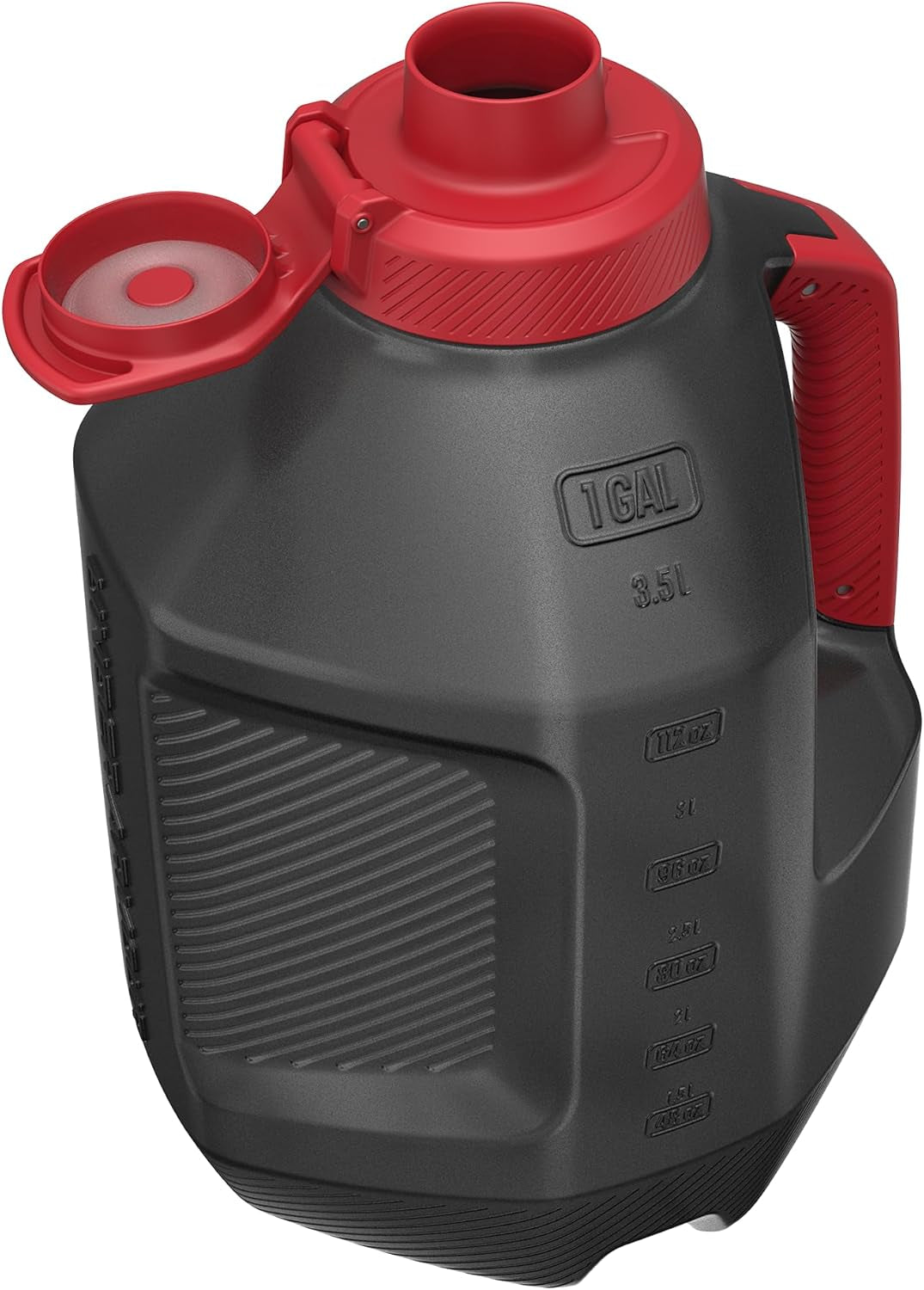 1 Gallon Water Bottle, Large Sports Jug, Durable, Gym Water Bottles for Men and Women, Football, Basketball, Black/Black