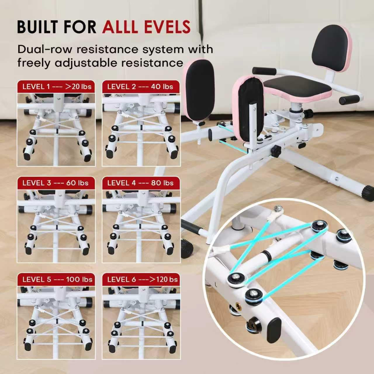 Hip Abductor Adductor Machine for Home Gym, Inner and Outer Thigh and Glute Workout System