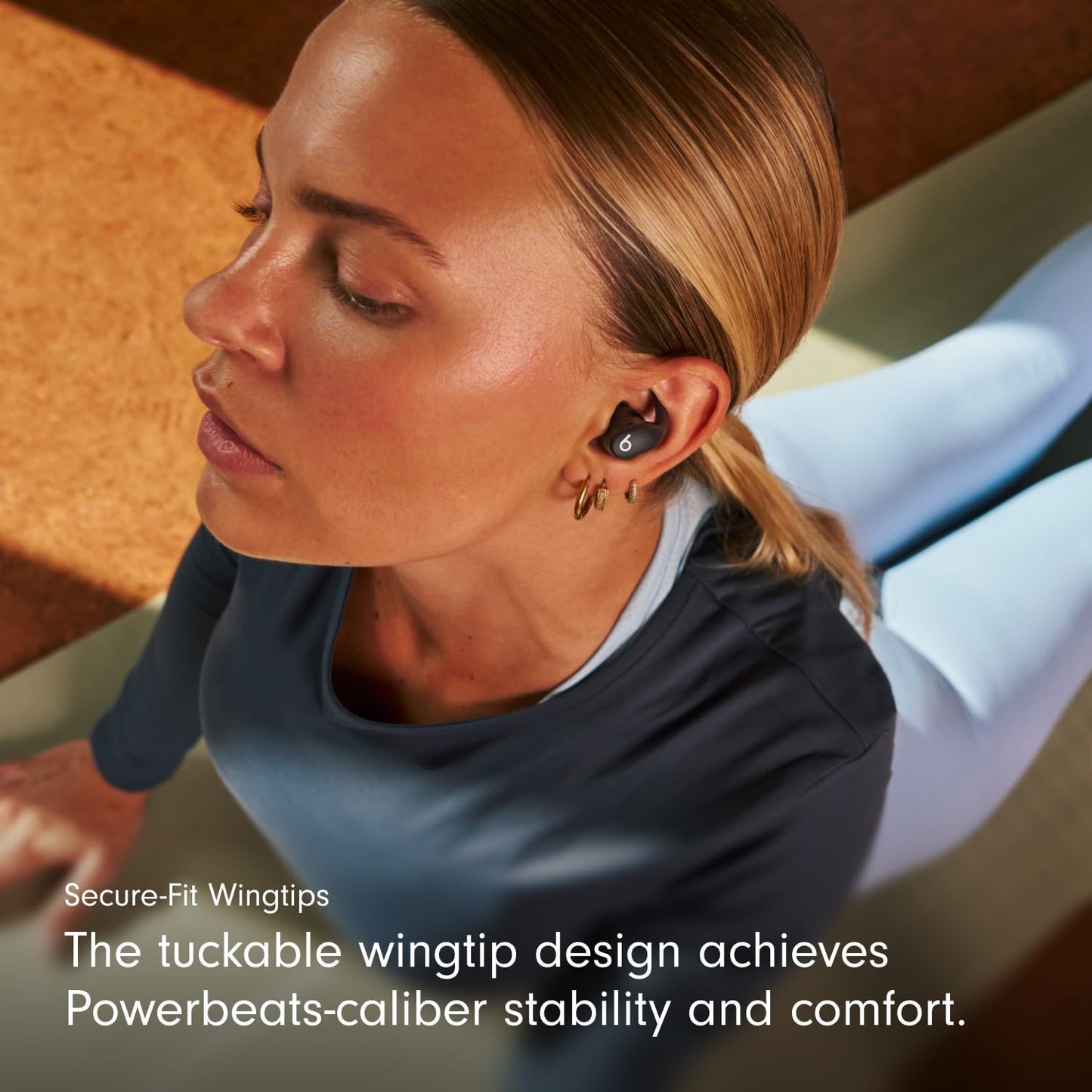 - Power Fit - Wireless Noise-Cancelling Workout Earbuds with Ultimate Secure Fit with Applecare+ (2 Years) - Jet Black
